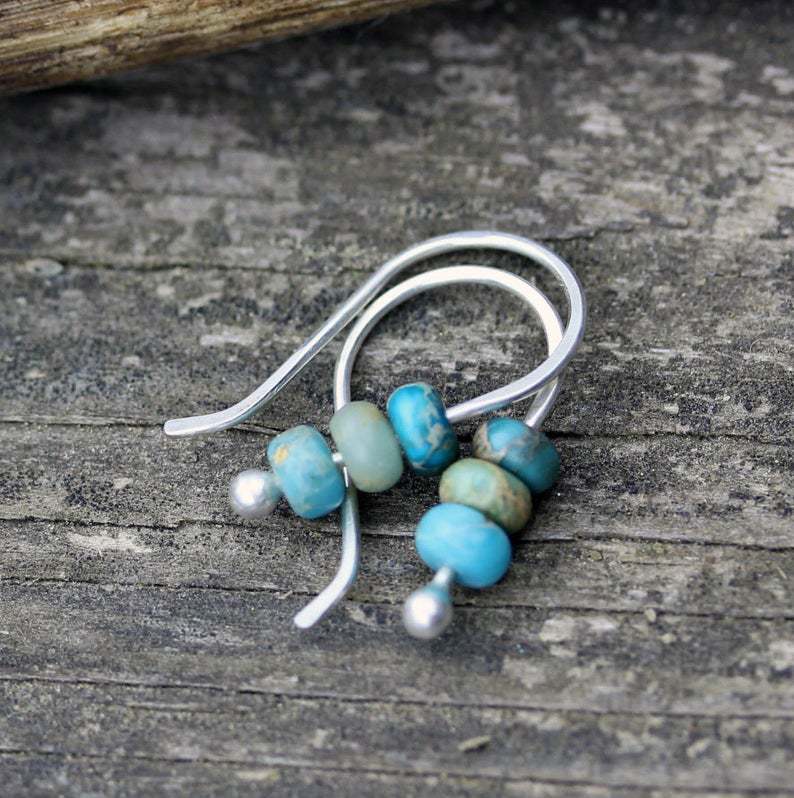 Retro Turquoise Oorbellen
