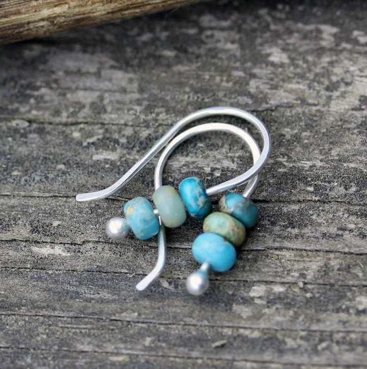 Retro Turquoise Oorbellen