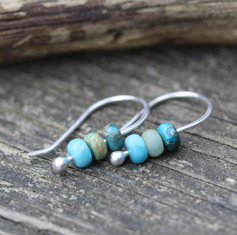 Retro Turquoise Oorbellen