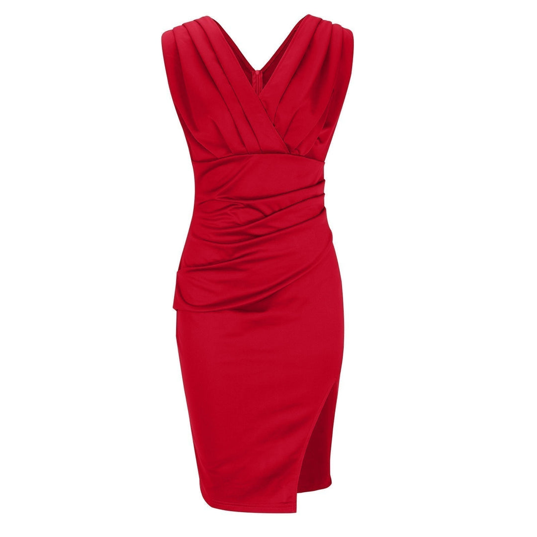 Maud™ | Elegante Jurk met V-hals en Split