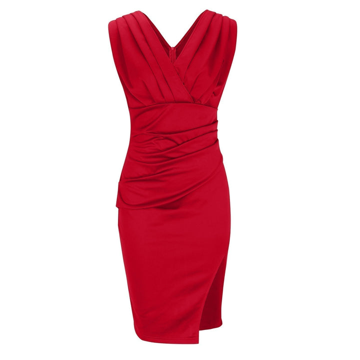 Maud™ | Elegante Jurk met V-hals en Split