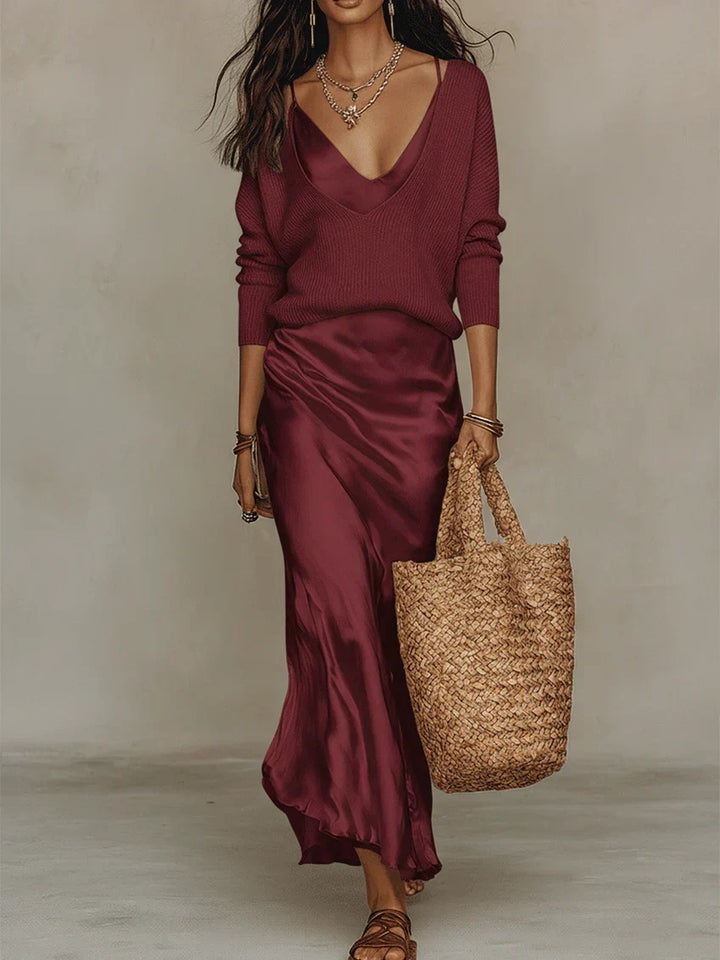 Anaïs | Elegante Midi-jurk van Satijn