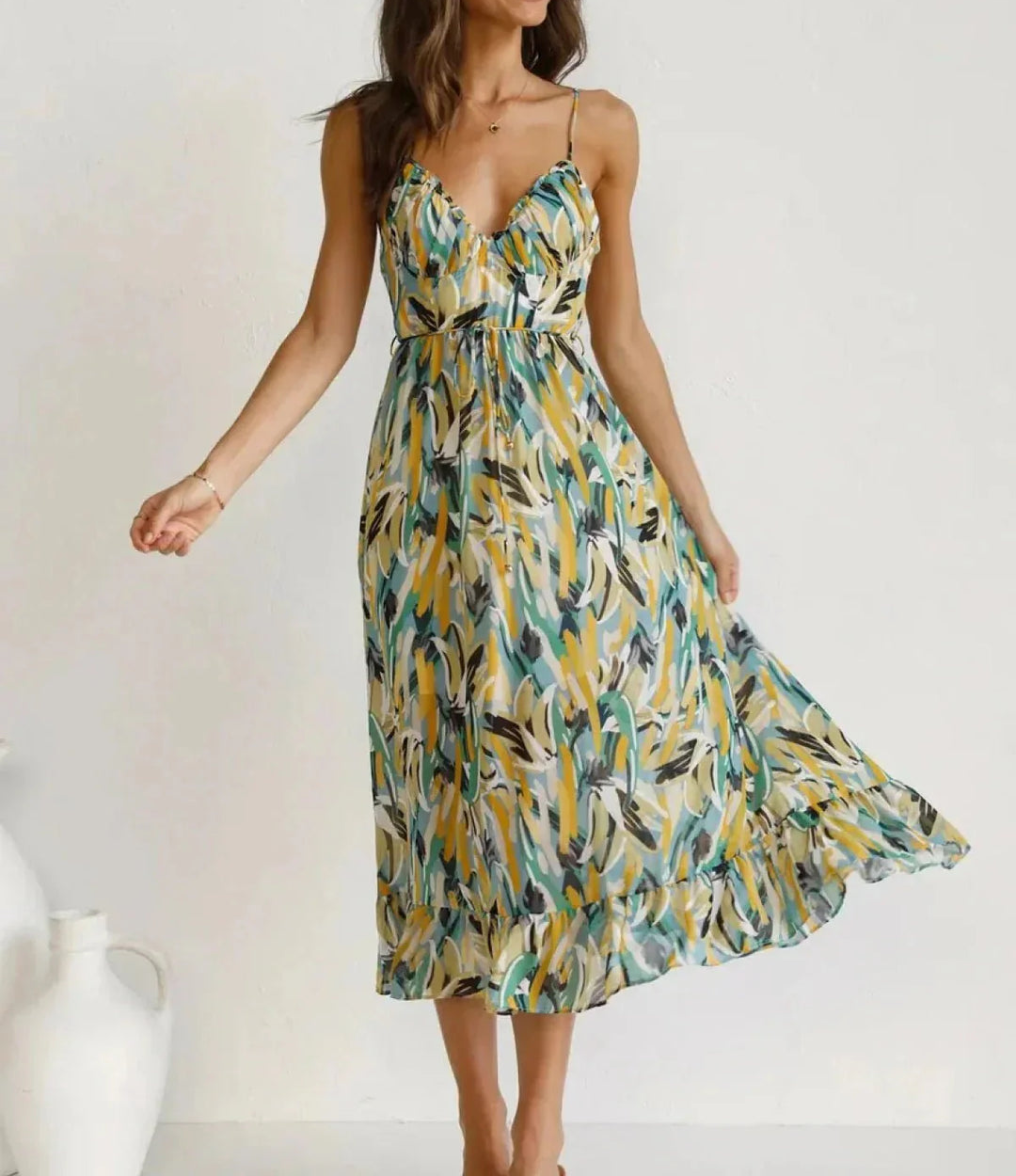 La Scintilla | Midi Jurk in Stralende Kleur