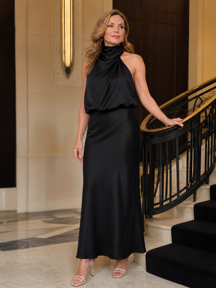 Nopal | Mouwloze Draped Neck Midi Jurk
