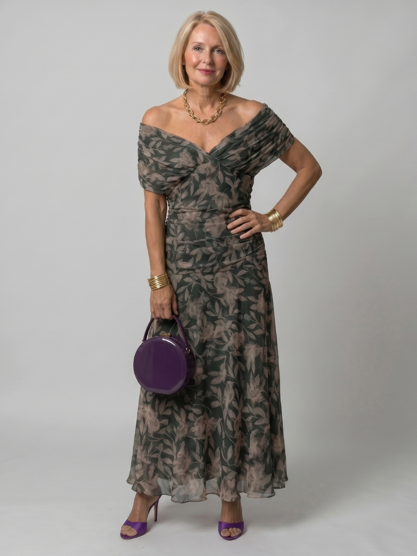 Calen | Midi Off Shoulder Jurk
