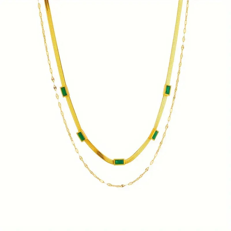Sorella Gem Dubbele Laag Retro Gouden Ketting