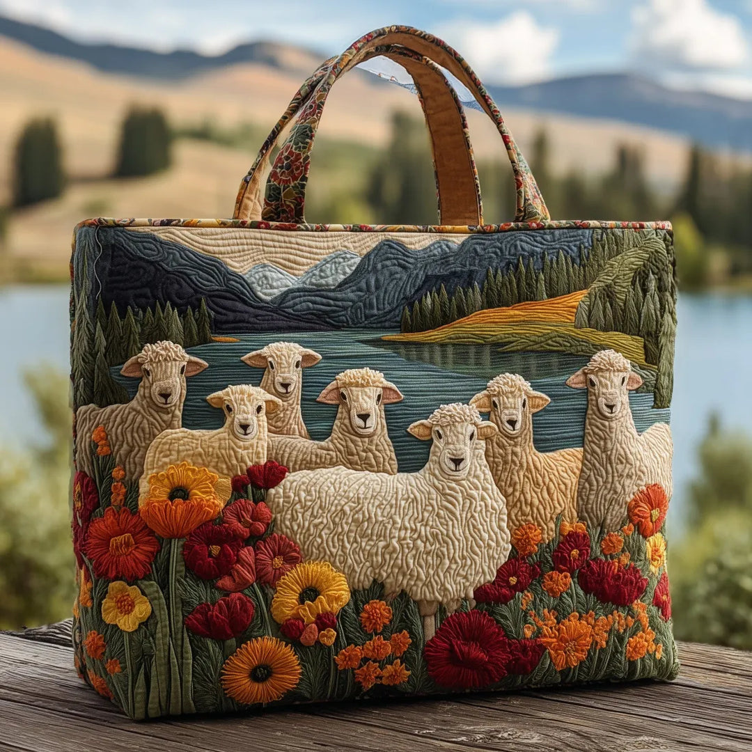 Handgemaakte tas - Schapen aan het Meer