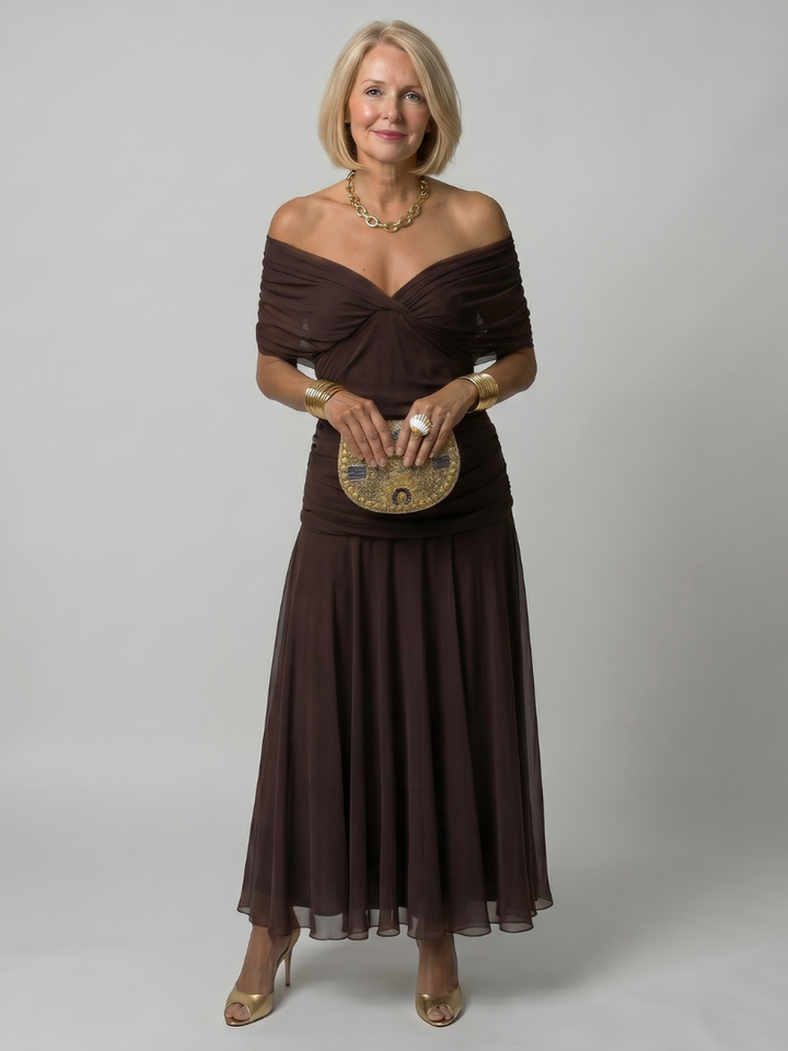 Calen | Midi Off Shoulder Jurk