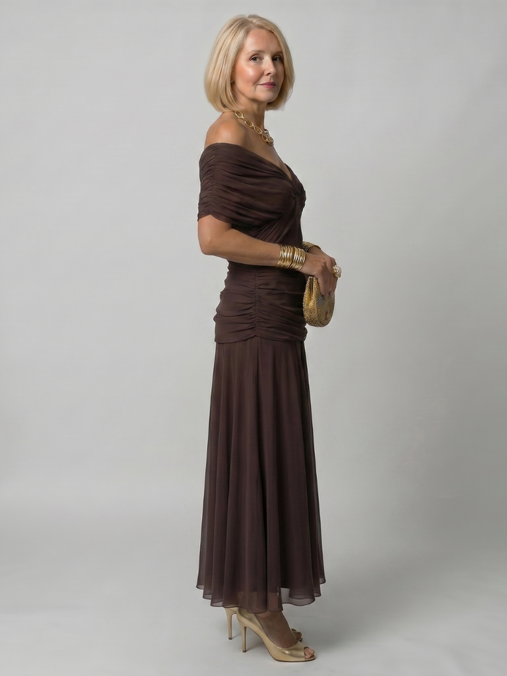 Calen | Midi Off Shoulder Jurk