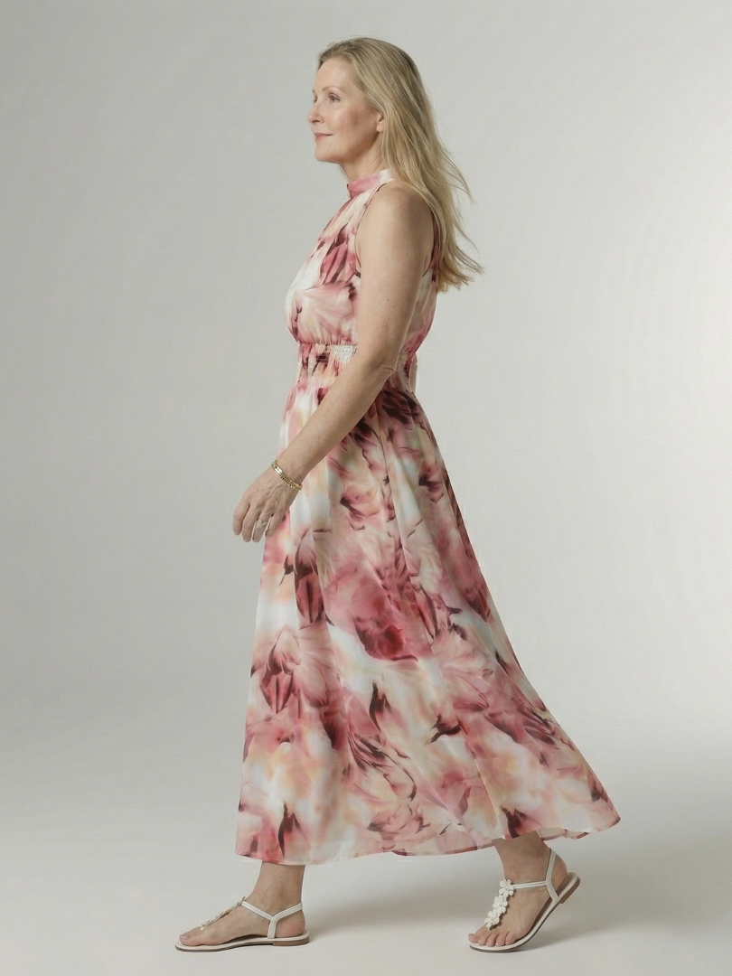 Sylin | Geverfde Halter Midi Jurk