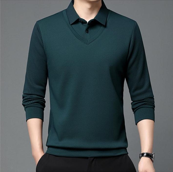 Julian™ - Elegante Gestreepte Kraag Twee Delige Shirt