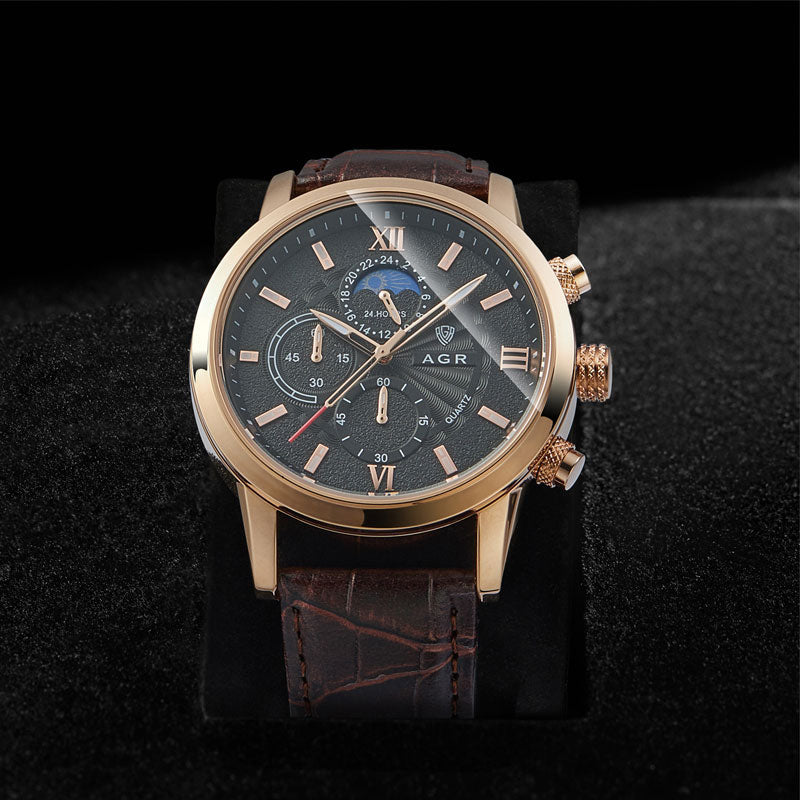 Premium Leren Quartz Horloge