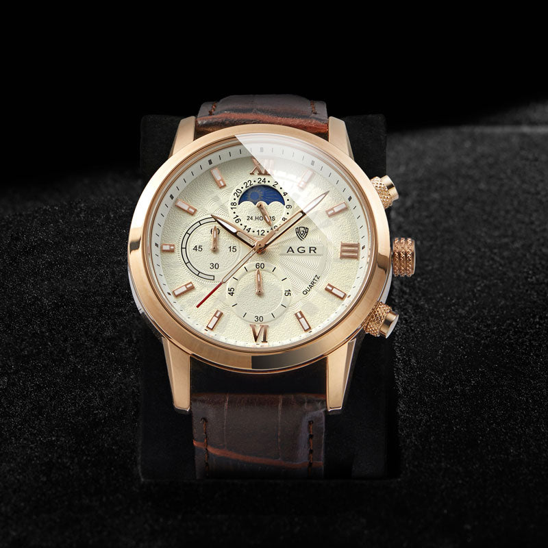 Premium Leren Quartz Horloge