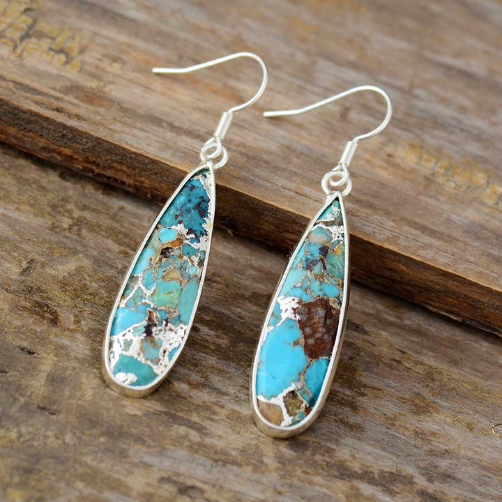 Chique Turquoise Jaspis Druppel Oorbellen
