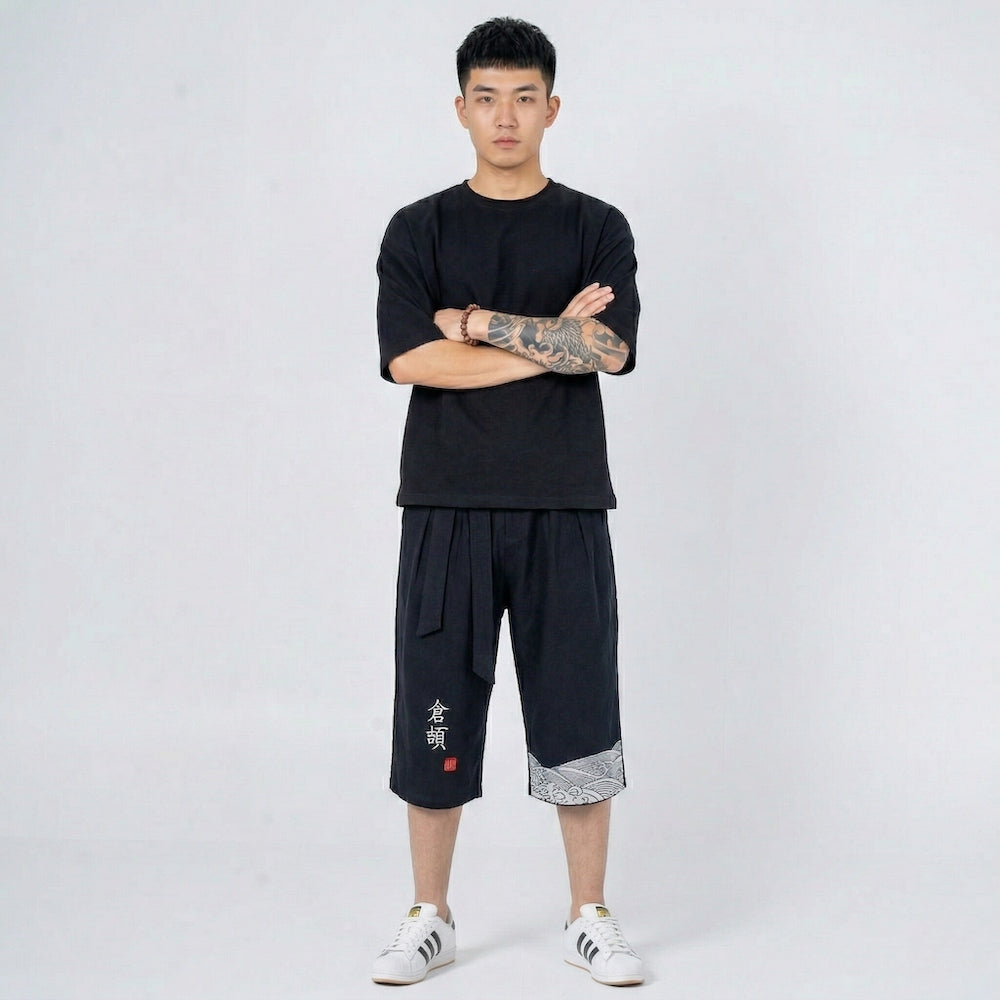 Taro - Japanse comfortabele cropped broek