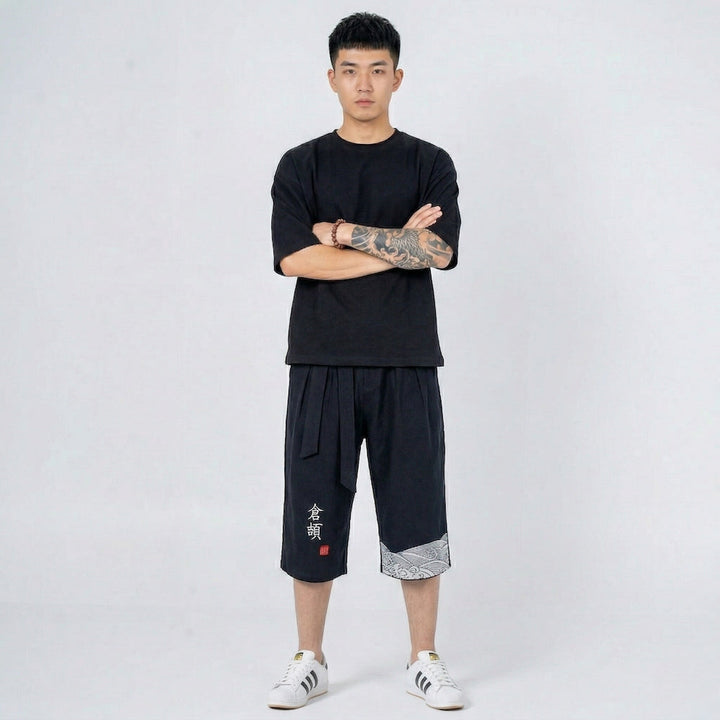 Taro - Japanse comfortabele cropped broek