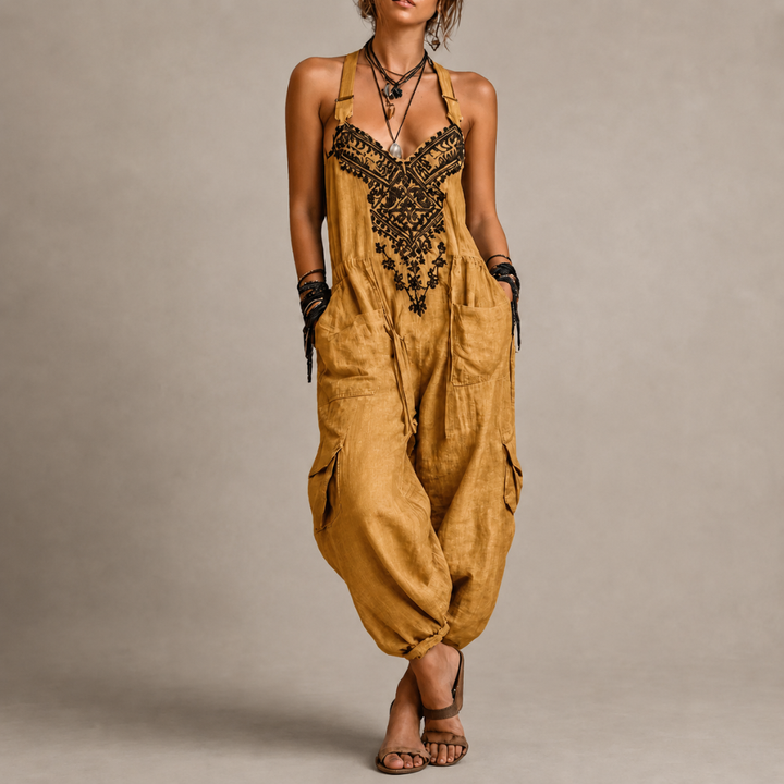 Astrid – Geborduurde bohemian jumpsuit