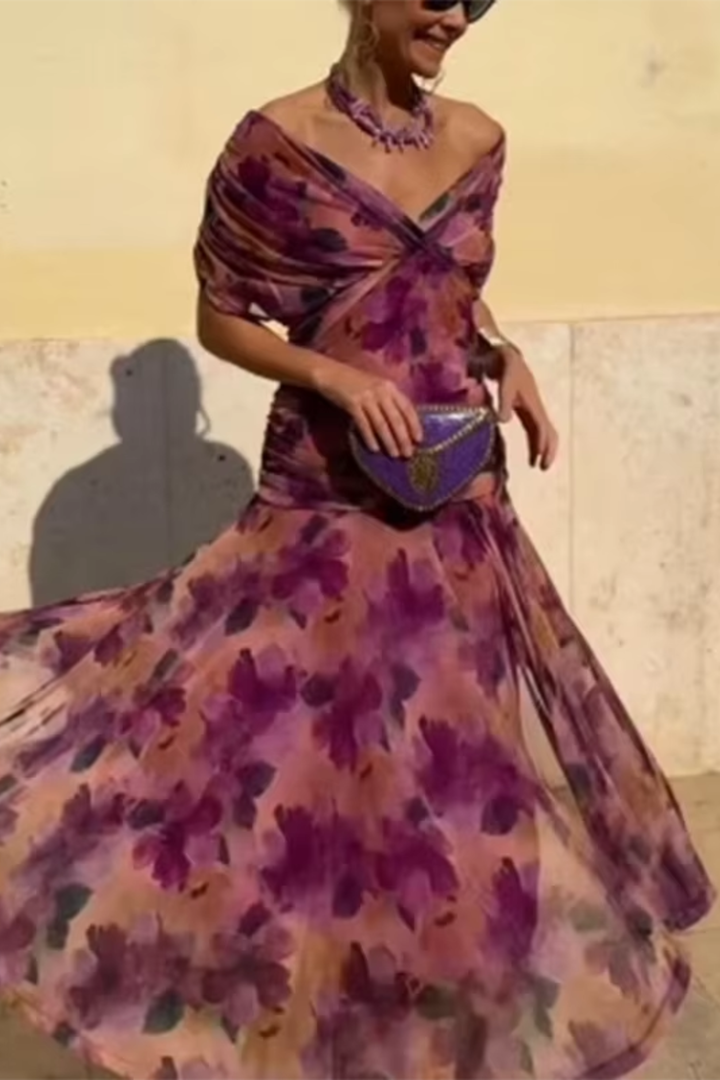 Louise™ Lange Ceremonie Jurk Elegante met V-Hals