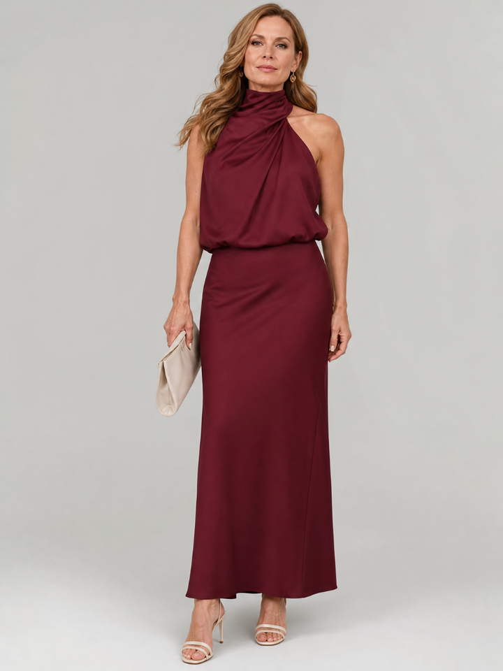 Nopal | Mouwloze Draped Neck Midi Jurk