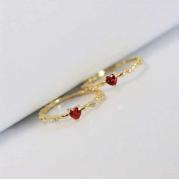 Hart Ring met Gouden Robijn