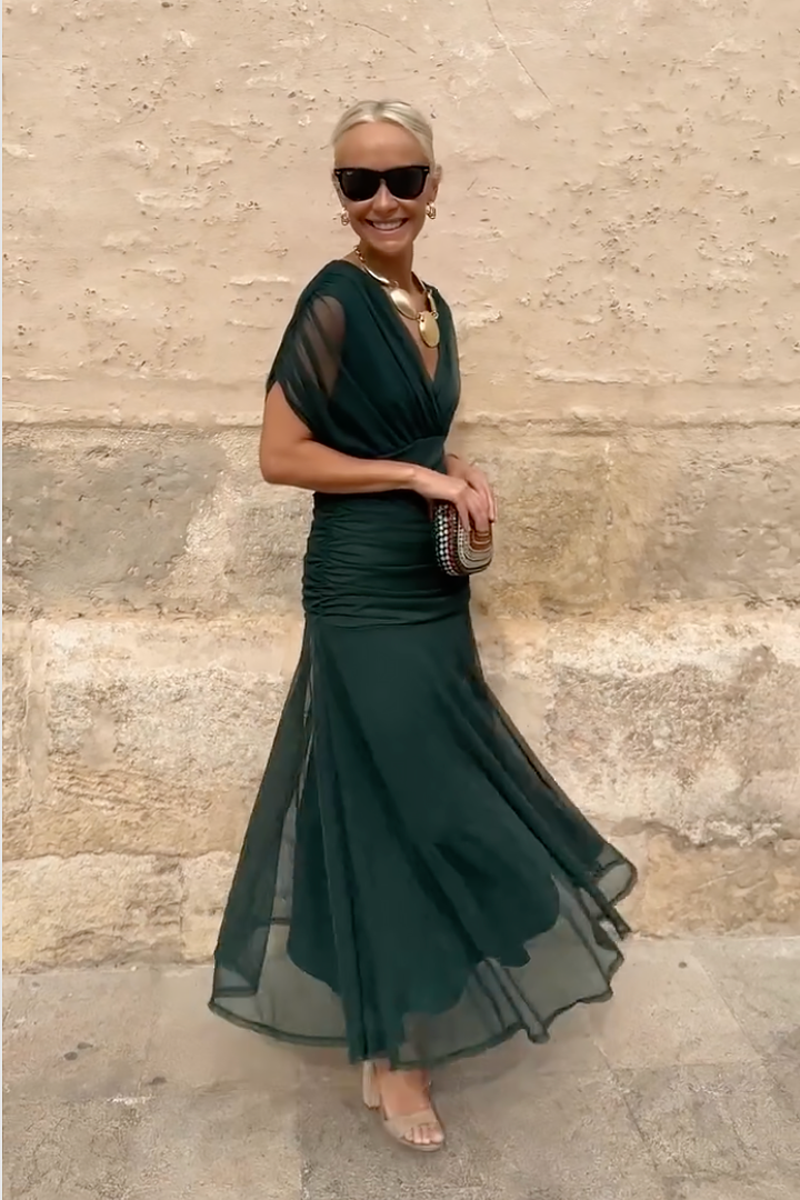 Louise | Elegante Maxi Feestjurk met V-hals