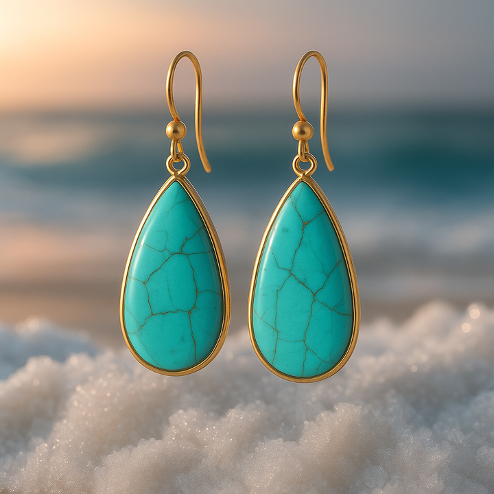 Eindeloze Verbinding Turquoise Oorbellen