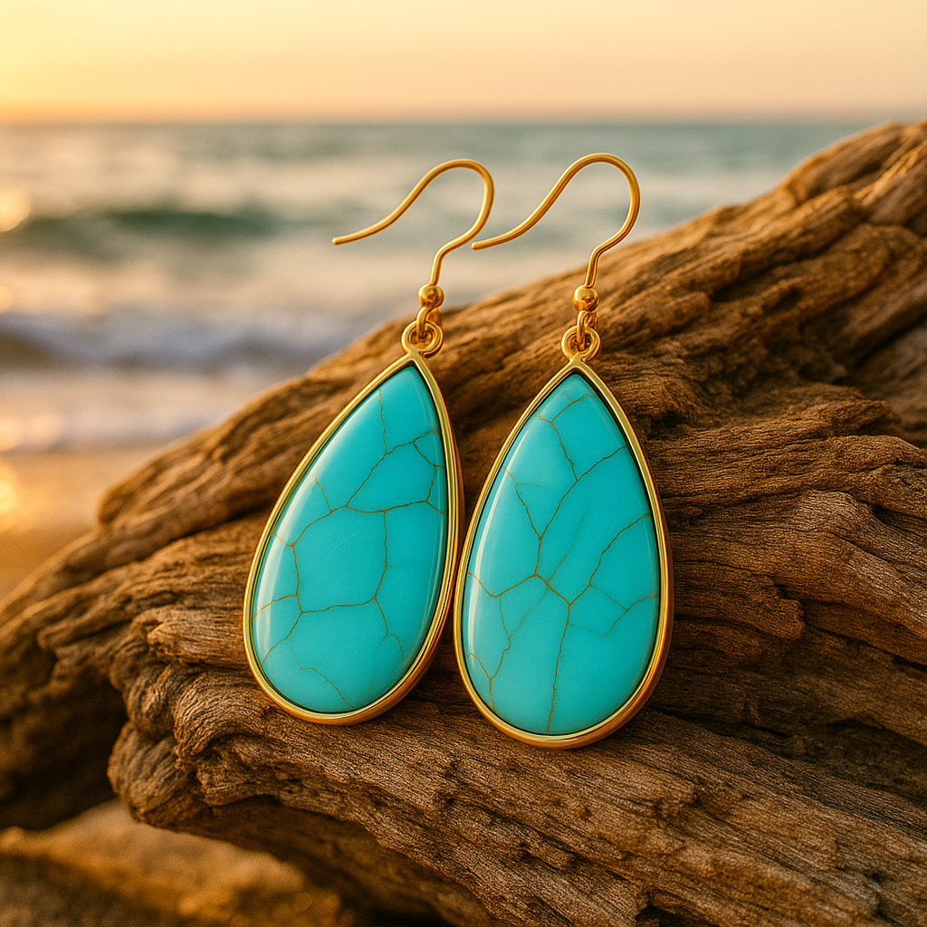 Eindeloze Verbinding Turquoise Oorbellen