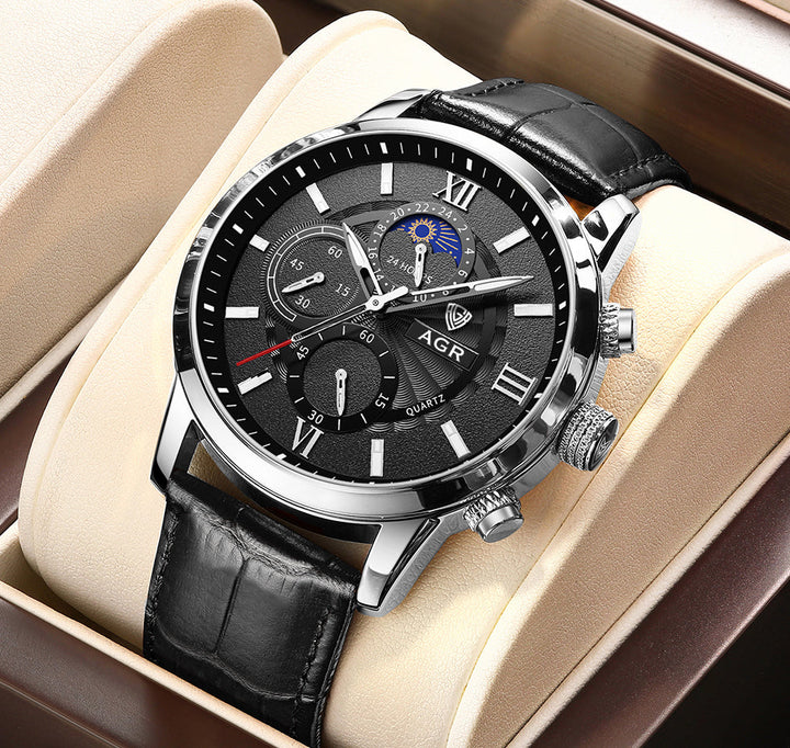 Premium Leren Quartz Horloge