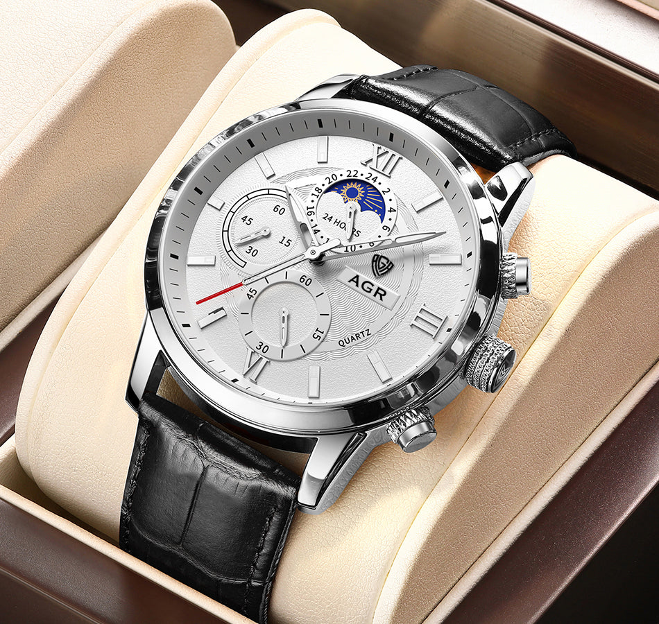 Premium Leren Quartz Horloge