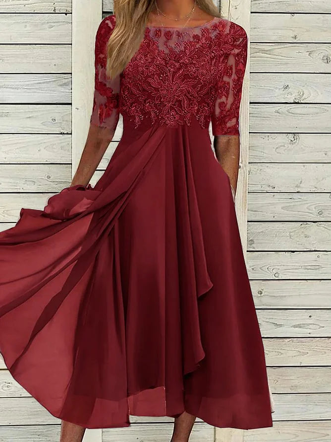 Harper™ | Elegante midi-jurk van kant