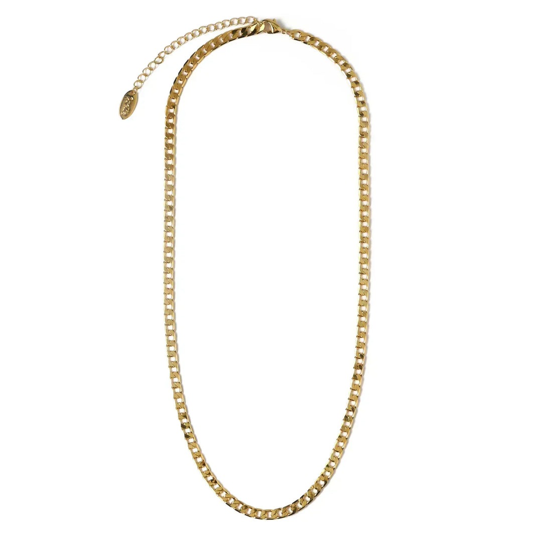 Vintage collier met platte schakels en gouden ketting