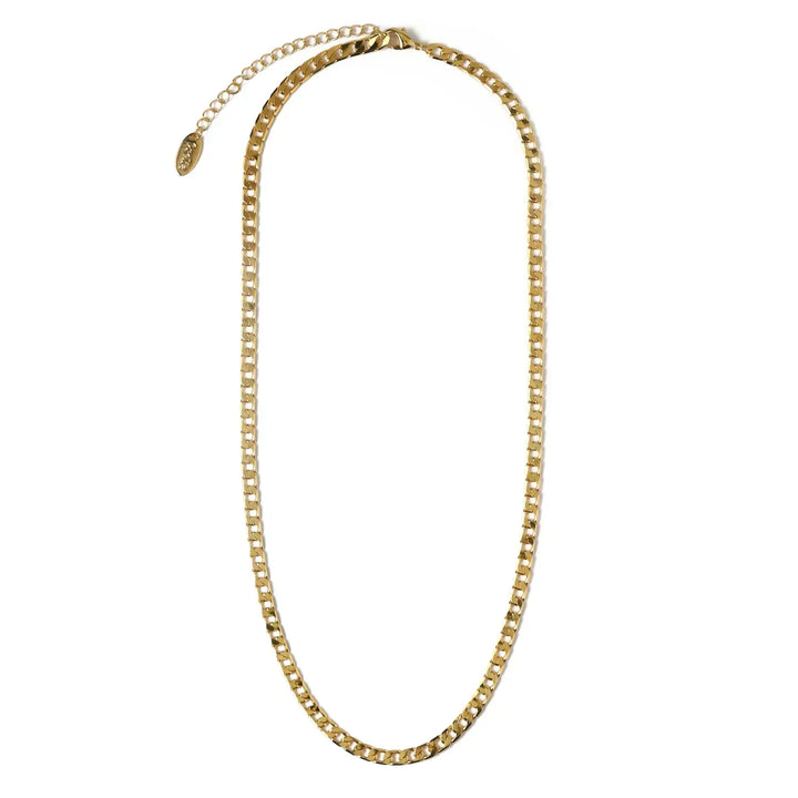 Vintage collier met platte schakels en gouden ketting