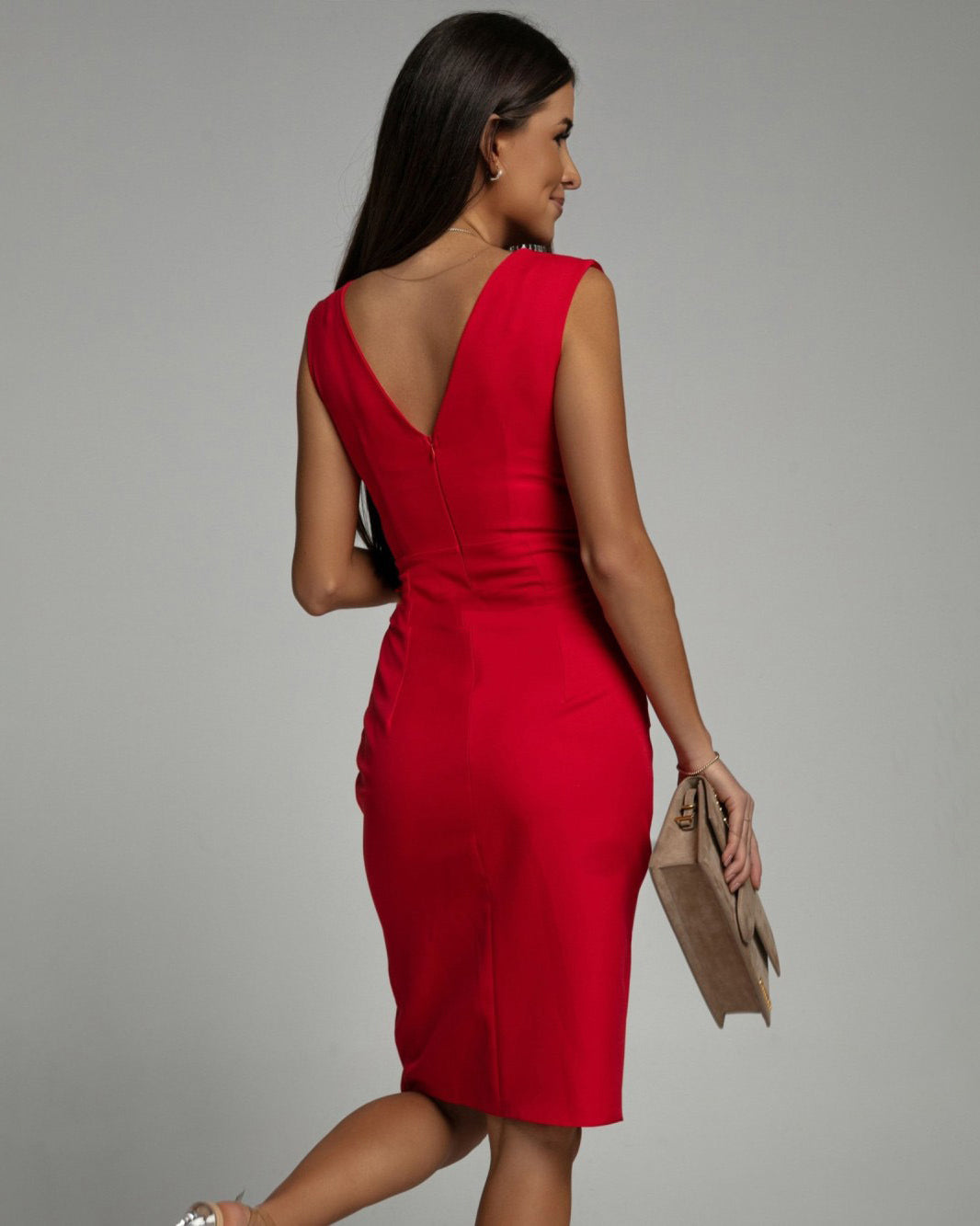 Maud™ | Elegante Jurk met V-hals en Split