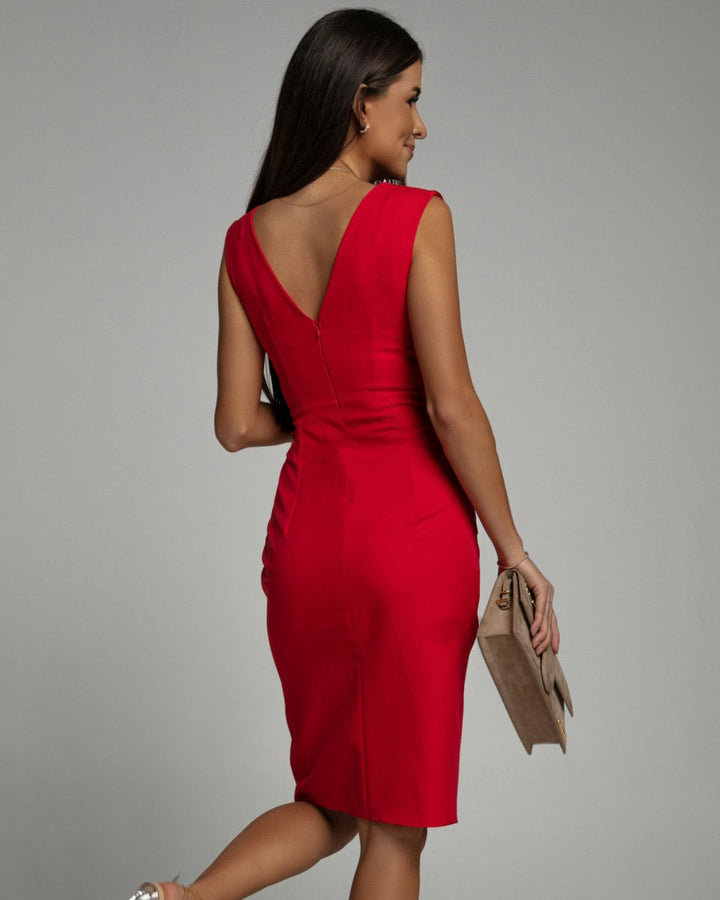 Maud™ | Elegante Jurk met V-hals en Split