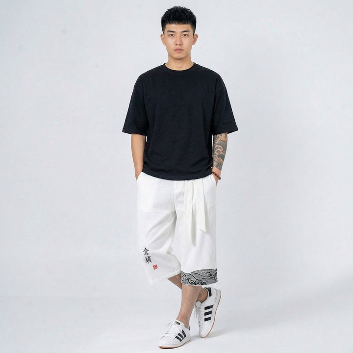 Taro - Japanse comfortabele cropped broek