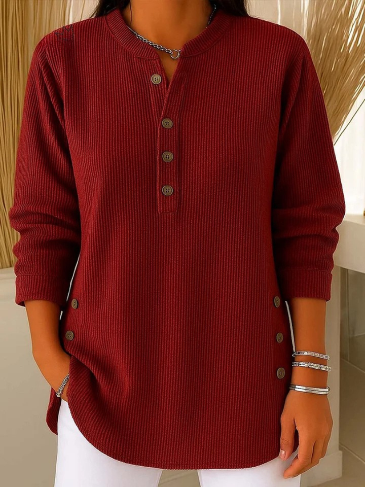 Francisca | Henley Tuniek met Knopen