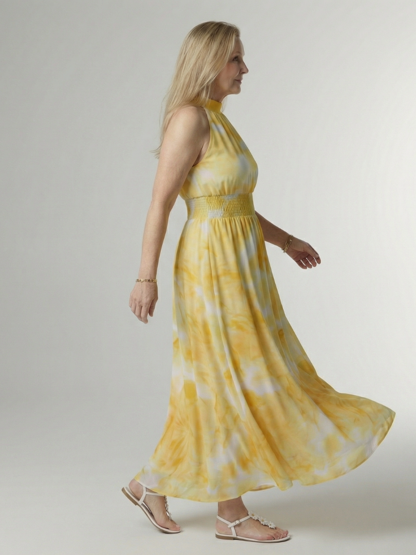Sylin | Geverfde Halter Midi Jurk