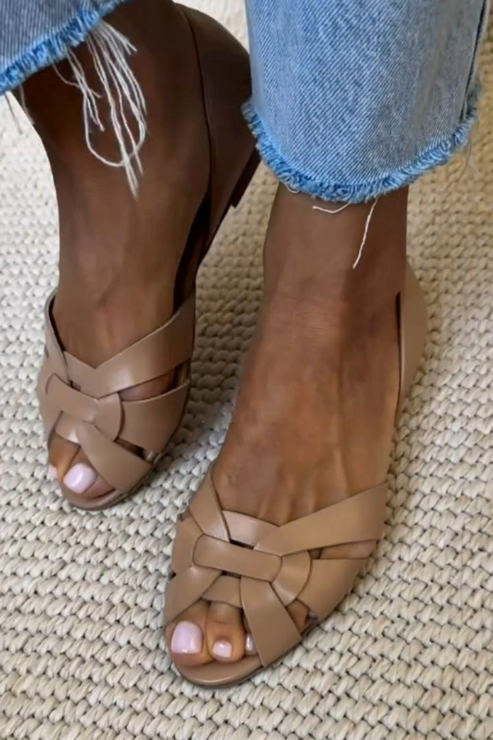 Serafina | Gevlochten Sandalen in Natuurlijke Kleur