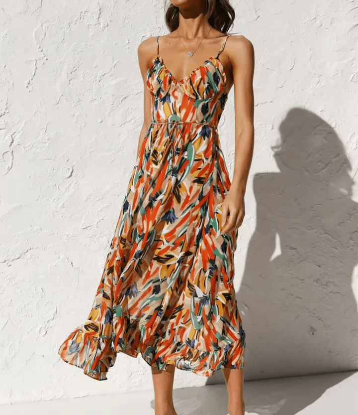 La Scintilla | Midi Jurk in Stralende Kleur