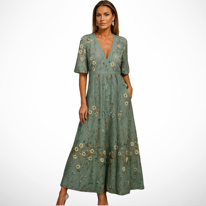 La Scintilla | Lange Jurk Botanische Elegantie