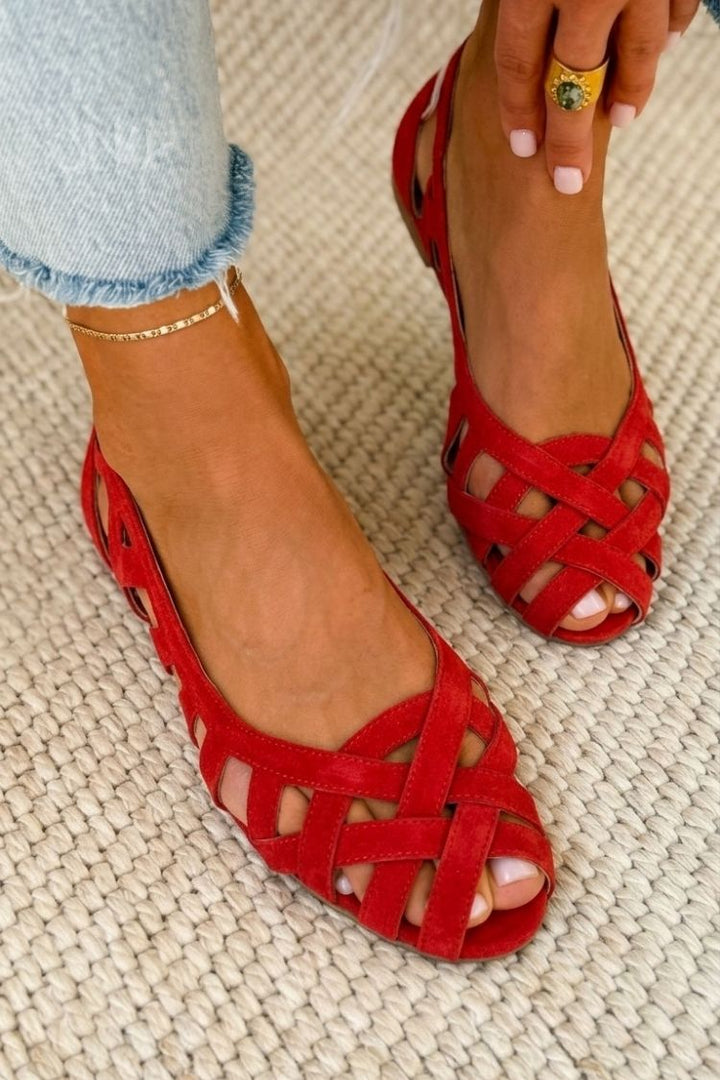 Hina | Platte sandalen met open tenen en gevlochten materiaal