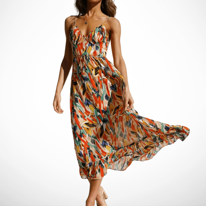 La Scintilla | Midi Jurk in Stralende Kleur