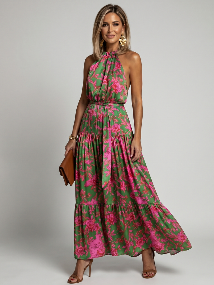 Rowen | Gelaagde Halter Midi Jurk