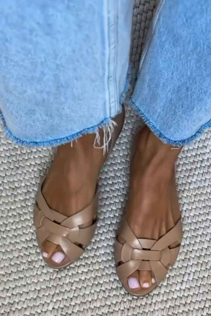 Serafina | Gevlochten Sandalen in Natuurlijke Kleur