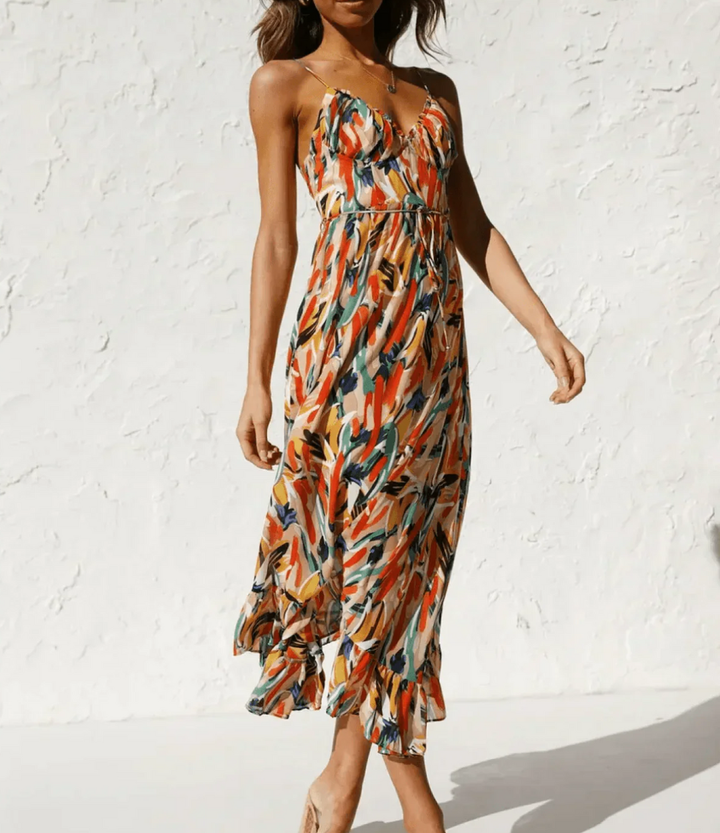 La Scintilla | Midi Jurk in Stralende Kleur