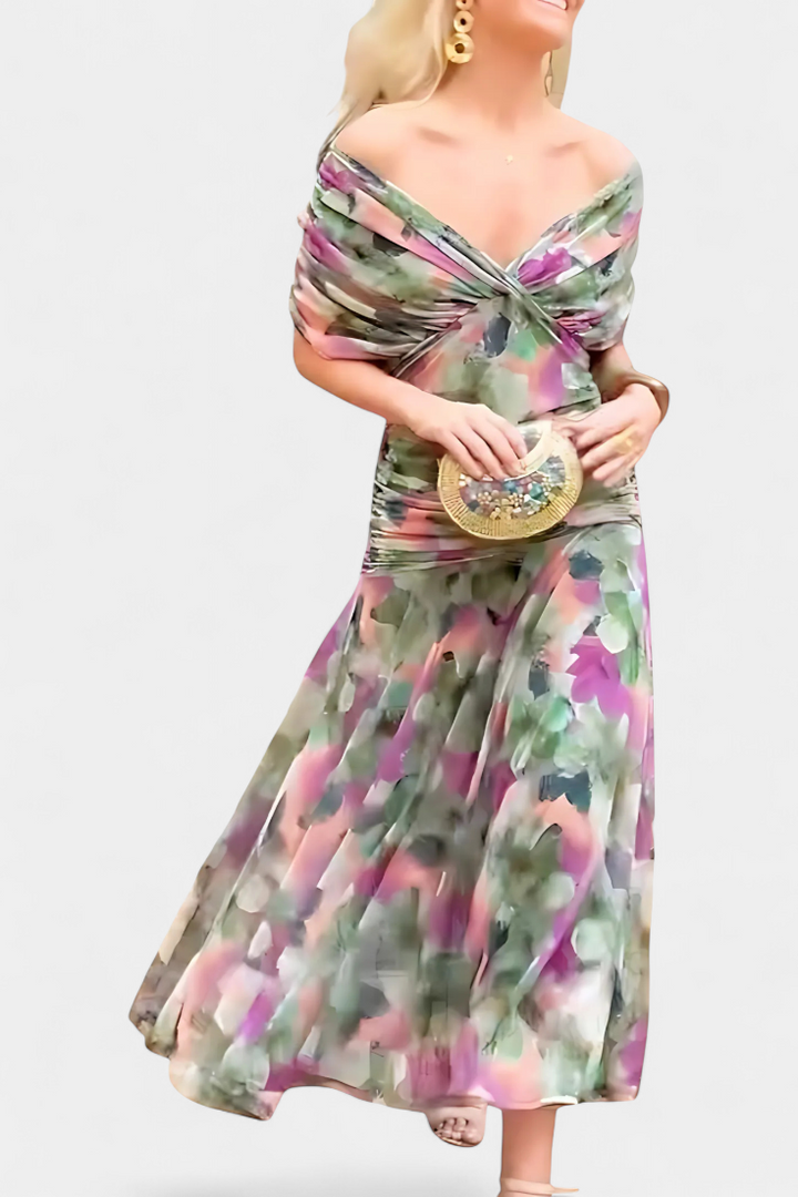 Florendra™ | Lange Bloemenjurk Met V-Hals