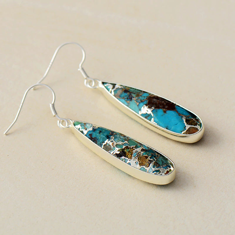 Chique Turquoise Jaspis Druppel Oorbellen