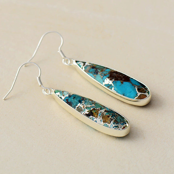 Chique Turquoise Jaspis Druppel Oorbellen