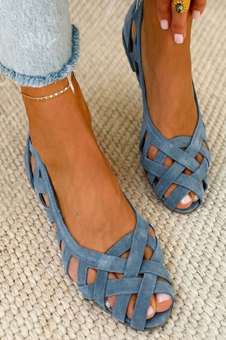 Hina | Platte sandalen met open tenen en gevlochten materiaal