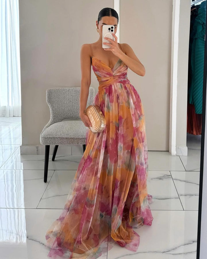 La Scintilla | Maxijurk Elegante Bloemenprint